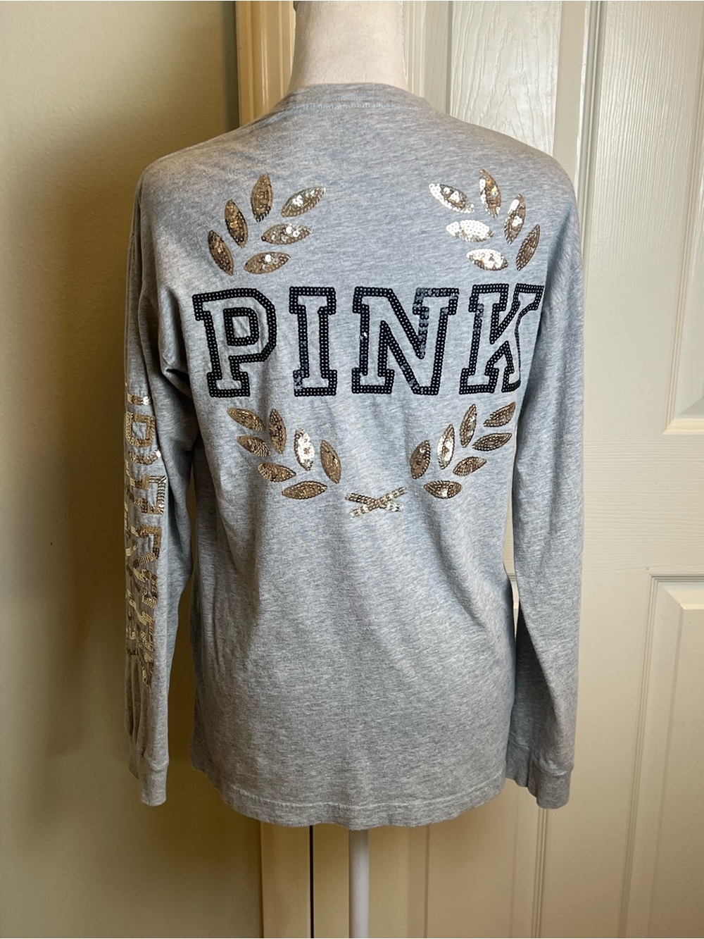 PINK Victoria’s Secret Sequined Long Sleeve Top